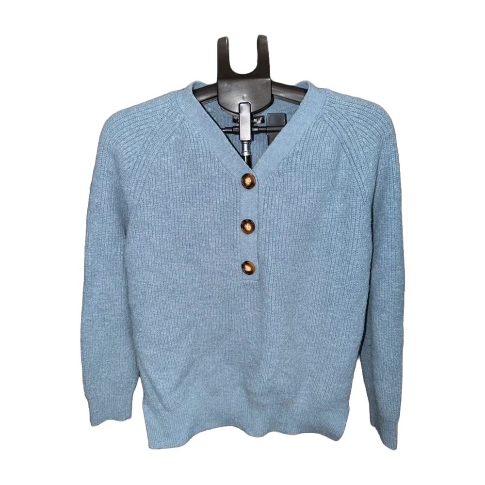 BTFBM Blue Long-Sleeve Button-Up Sweater - Size Medium